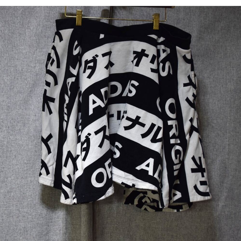 Adidas Originals Black White Japanese Logo Print Skater Skort Size L